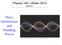 Physics 140 Winter 2014 April 21. Wave Interference and Standing Waves