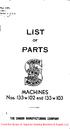 PARTS LIST. SCHflSSs. Nos. 133w102 and 133w 103 A/^CHINES THE SINGER MANUFACTURING COMPANY. From the library of: Superior Sewing Machine & Supply LLC