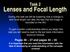 Lenses and Focal Length