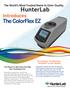 The World s Most Trusted Name In Color Quality. HunterLab
