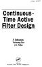 Continuous- Time Active Filter Design