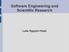 Software Engineering and Scientific Research. Luke Nguyen-Hoan
