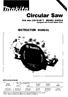 Circular Saw INSTRUCTION MANUAL. 415 mm (16-5/16) MODEL 5402-A. S PECl F ICATIONS. Equipped with Electric Blade Brake