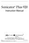 Sonicator Plus 920. Instruction Manual
