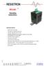 RESISTRON RES-402. Operating Instructions. Important features