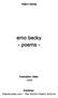 Poetry Series. emo becky - poems - Publication Date: Publisher: Poemhunter.com - The World's Poetry Archive