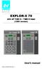 EXPLOR-X 70. User's manual. with AP TIME X TIME X timer (120V version) Release 16 March 2001 (Rev. 1)