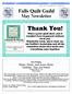 Thank You! Falls Quilt Guild. May Newsletter