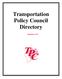 Transportation Policy Council Directory. April 2017