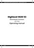 Highland H630 V2 240V Electrofusion Processor Operator Manual Rev: 0. Highland H630 V2. Electrofusion Processor. (240V Supply) Operating manual