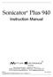 Sonicator Plus 940. Instruction Manual