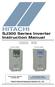 HITACHI. SJ300 Series Inverter Instruction Manual. Cover. Hitachi Industrial Equipment Systems Co., Ltd.