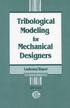 Tribological Modeling for Mechanical Designers