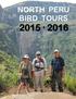 NORTH PERU BIRD TOURS 2015 & 2016