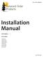 Installation Manual. Tamarack Solar Products. Side of Pole Mount Edition v1.02. For models: