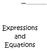 Name: Expressions and Equations