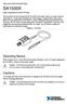 SA1500X. Operating Basics. Cautions DEVICE SPECIFICATIONS. High Impedance Active Probe