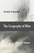 Annie Lalande PROOF. The Geography of Bliss. Bonnie Baker