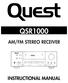 QSR1000 AM/FM STEREO RECEIVER INSTRUCTIONAL MANUAL