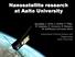 Nanosatellite research at Aalto University