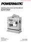 Operating Instructions and Parts Manual 22-inch Planer Models 201 and 201HH