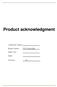 Product acknowledgment