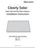 Clearly Solar Solar Thermal Flat Plate Collector Installation Instructions Horizontal In-roof mounting SRH 2.3