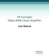 RF Concepts Alpha 8406 Linear Amplifier. User Manual