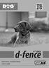 d-fence 6 th SENSE Electronic invisible fence User Guide