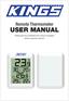 Remote Thermometer USER MANUAL. Please read and understand this manual completely before using this product.