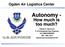 Autonomy - How much is too much? Ogden Air Logistics Center