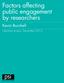 Factors affecting public engagement by researchers