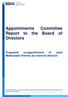 Appointments Committee Report to the Board of Directors