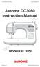 Janome DC3050 Instruction Manual Model DC 3050