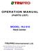 OPERATION MANUAL (PARTS LIST) MODEL: WJ-916 Hand Jointer. TRUPRO International Ltd.