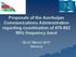 Proposals of the Azerbaijan Communications Administration regarding coordination of MHz frequency band March 2017 Geneva