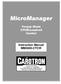 MicroManager. Torque Mode CTCW/Loadcell Control. Instruction Manual MM3000-CTCW