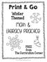 Print & Go. math & literacy practice. Winter Themed. FREE from The Curriculum Corner.