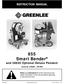 855 Smart Bender INSTRUCTION MANUAL. and Optional Deluxe Pendant. Serial No. ZW ZW1999