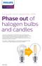 Phase out of. Halogen bulb. and candles. European Union September legislation. September 2018