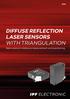 DIFFUSE REFLECTION LASER SENSORS WITH TRIANGULATION. New visions in distance measurement and positioning