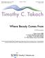 Timothy C. Takach. Where Beauty Comes From