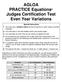 AGLOA PRACTICE Equations Judges Certification Test Even Year Variations