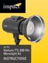 VE-TTL. Venture TTL 600 Ws Monolight Kit INSTRUCTIONS