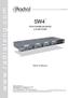 SW4 FOUR CHANNEL BALANCED A/B SWITCHER Owner s Manual   True to the Music