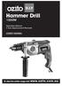 Hammer Drill 1050W OZHD1050WA. To view the entire range visit:   Operation Manual 3 Year Replacement Warranty