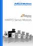 Motion Solutions that Change the Game. HMP13 Servo Motors