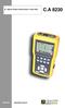 C.A 8230 ENGLISH. Operating manual SINGLE-PHASE POWER QUALITY ANALYSER