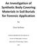 An Investigation of Synthetic Body Covering Materials in Soil Burials for Forensic Application