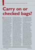 Carry on or checked bags?